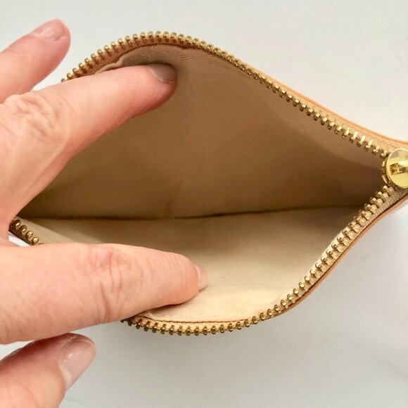 MIU MIU Replica Yellow Gold Leather Simple Wristlet Clutch Adjustable Strap 8x5" - Picture 10 of 11